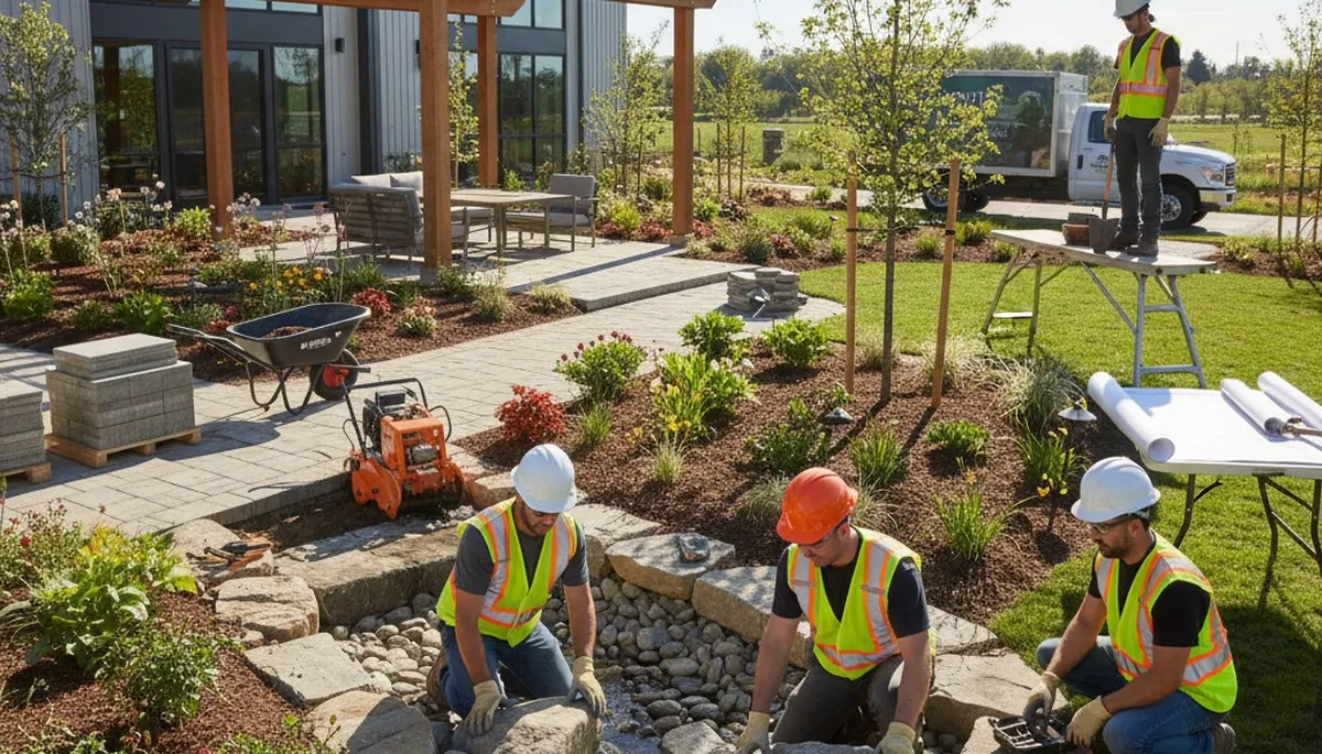Columbia, MO tree service crew providing landscape design and arbor care for residential properties