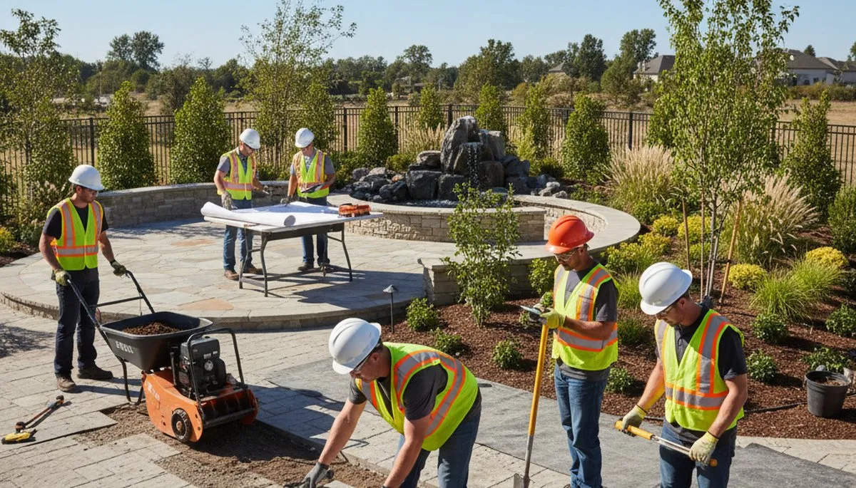 Columbia, MO tree service team planning landscape design for a Missouri property