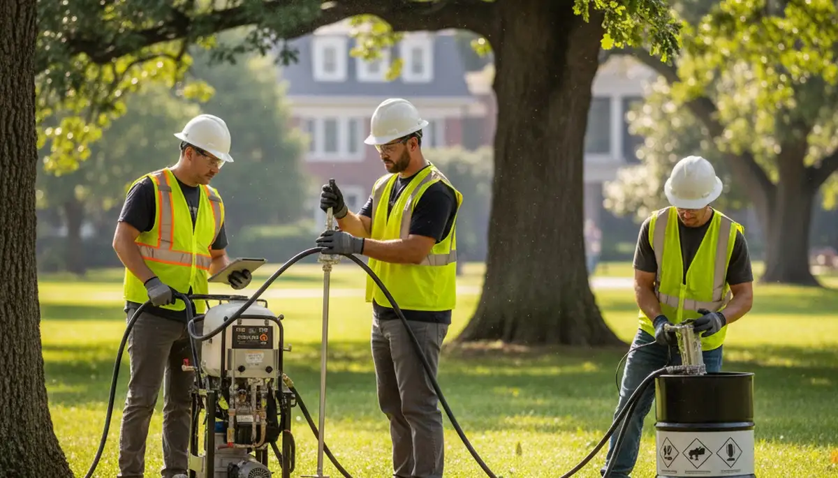 Columbia, MO arborist applying tree fertilizing service for healthier trees