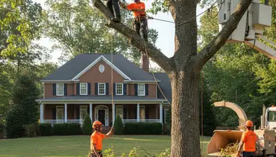 Tree service crew in Columbia, MO handling professional tree removal and trimming