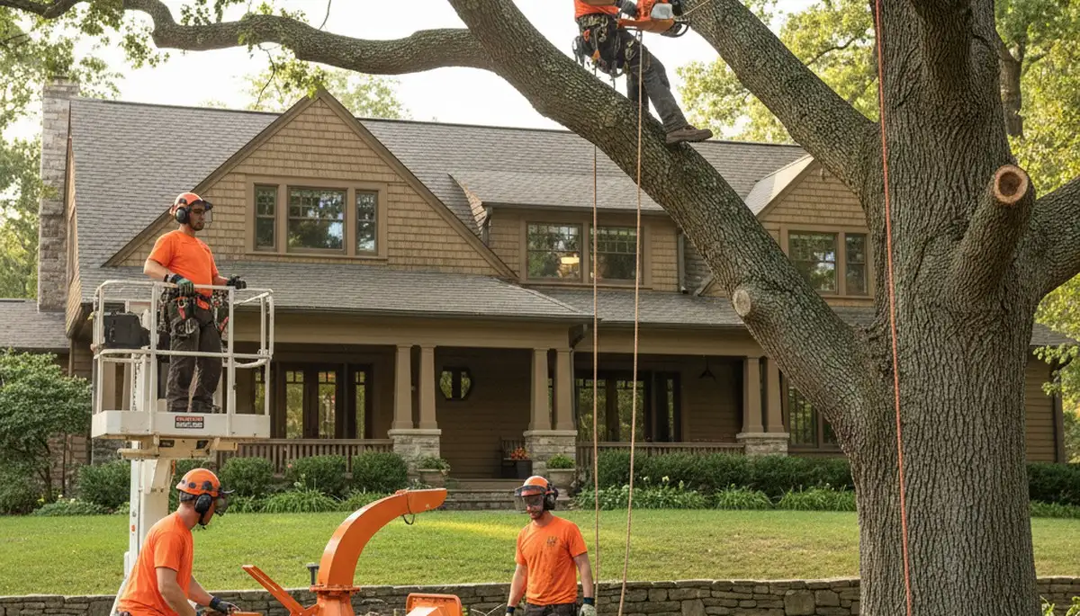 Tree service crew in Columbia, MO providing professional tree removal and trimming services