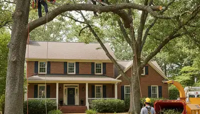 Tree service crew removing a tree in Columbia, MO for safe, professional property care