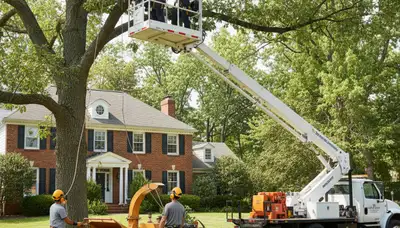 Tree service crew in Columbia, MO providing professional tree removal and pruning services