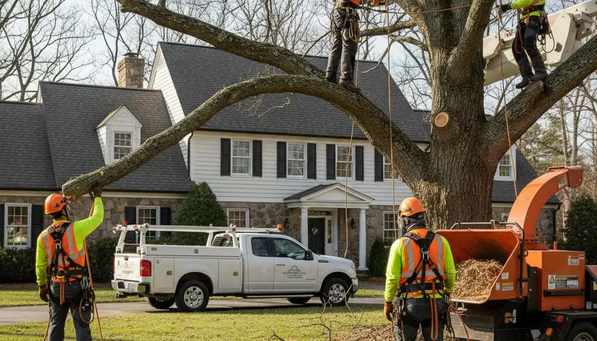 Tree service crew in Columbia, MO providing professional tree removal and maintenance services