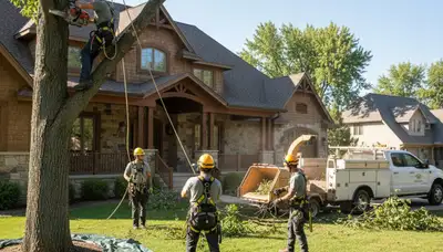 Tree service crew in Columbia, MO providing professional tree removal and trimming services