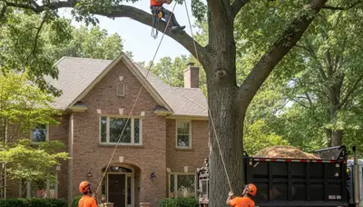 Tree service crew in Columbia, MO performing professional tree removal and cleanup
